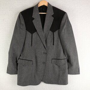 Circle S Blazer Mens 42R Gray Black Western Two Button Vented